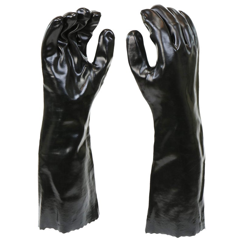 West Chester 12018 Chemical Resistant PVC Coated Work Gloves - Large, Black Fully Coated Safety Gloves with 18 in. Gauntlet Cuff. Workplace Safety Wear - Image 1